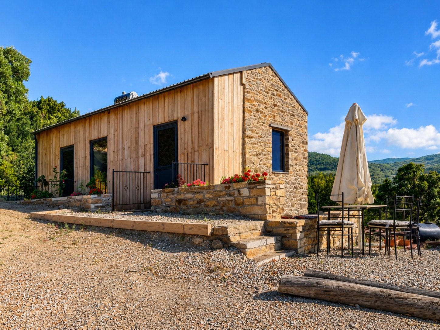 Aheronas stone house in the hills of Ikaria, with sea views