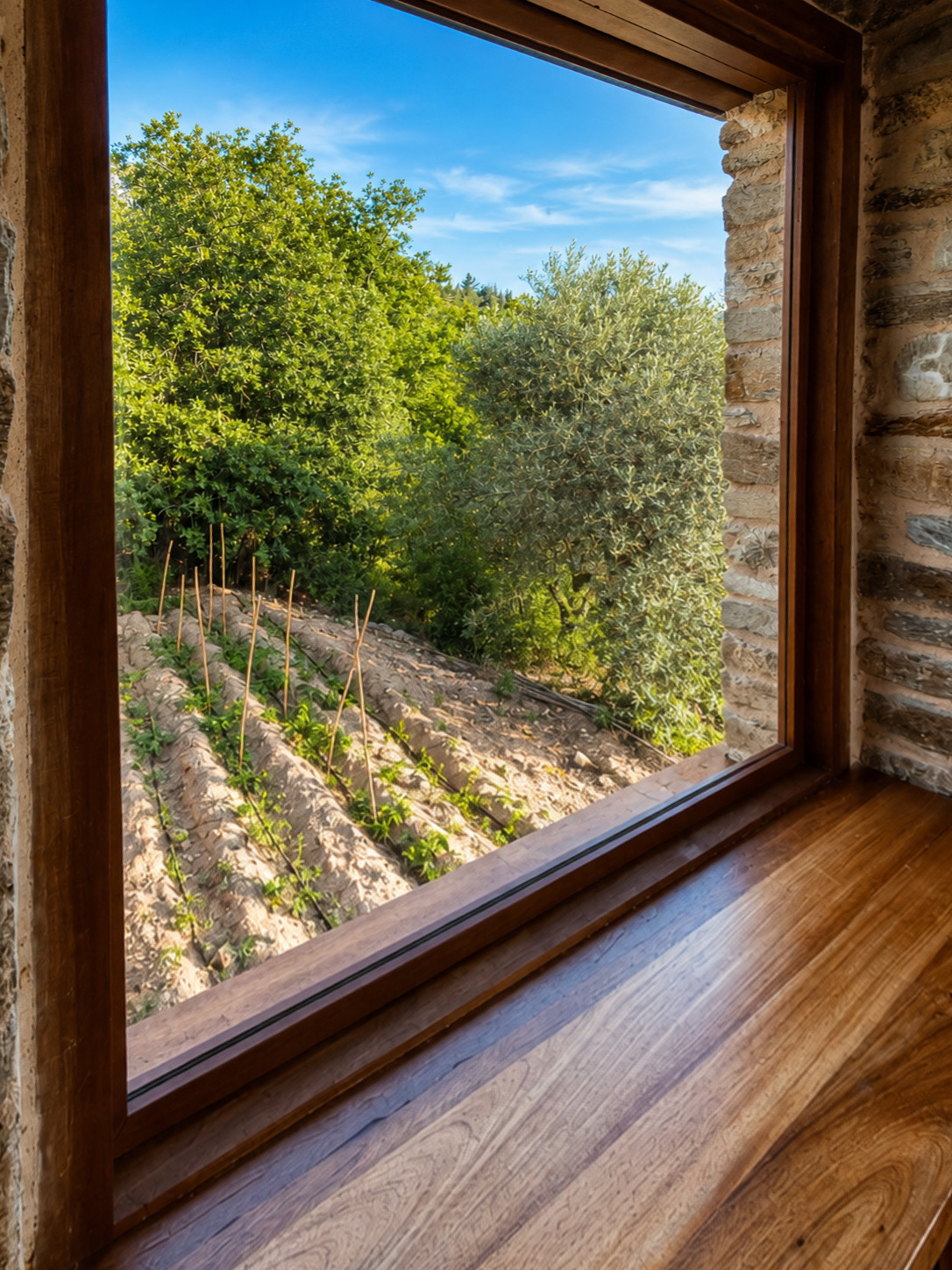 Window view over garden